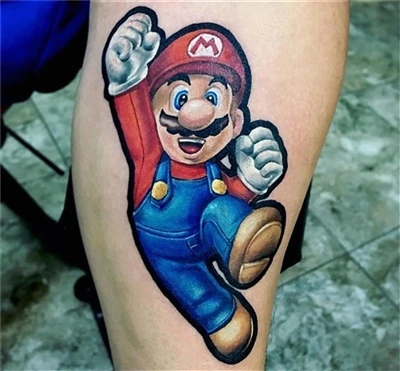 Tatwaġġ Mario Bross Magħmul Minn @ nacho_serrano_2012 Mill-Arġentina Bi #park...