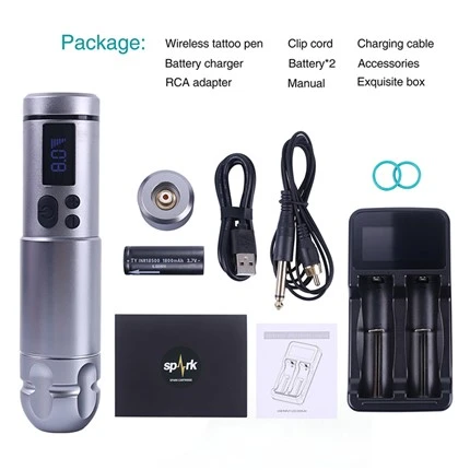2 Batteriji Spark Tattoo Machine Wireless Professional Tattoo Provvista