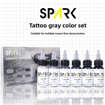 Ink tat-tatwaġġ permanenti tad-dwana professjonali SET 30ML / 1OZ SPARK GREY PIGMENT KIT ORGANIKA GĦAL Artisti