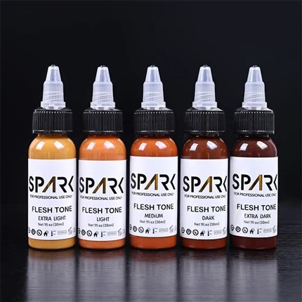 Sett tal-Kulur tal-Ġilda 1OZ 5 Biċċiet Leadfree Tattoo Ink Spark Tattoo Ink Professjonali Tatwaġġ Linka Qoxra Ups Taħlit U Tatwaġġi Kosmetiċi