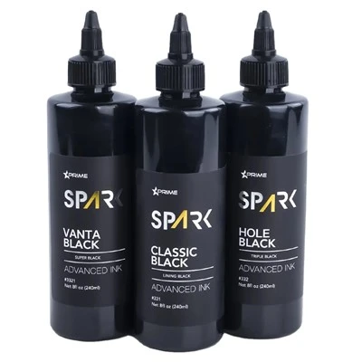 Spark Mudell ta 'Kwalità Għolja Tatwaġġ Deep Black Ink 3 Serje Klassika Black / Hole Black / Vanta Iswed tatwaġġ Permanenti