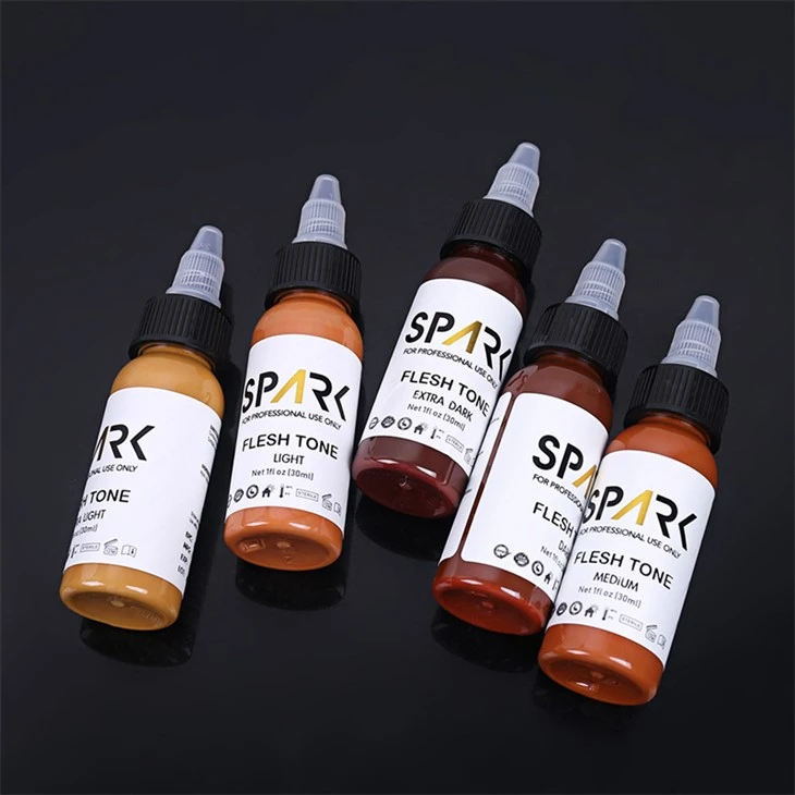 Linka tat-tatwaġġ ta' l-ispark f'Bulk Kulur tal-ġilda Set 1OZ 5 Biċċiet għal Cover Ups Taħlit Tatwaġġi Kosmetiċi