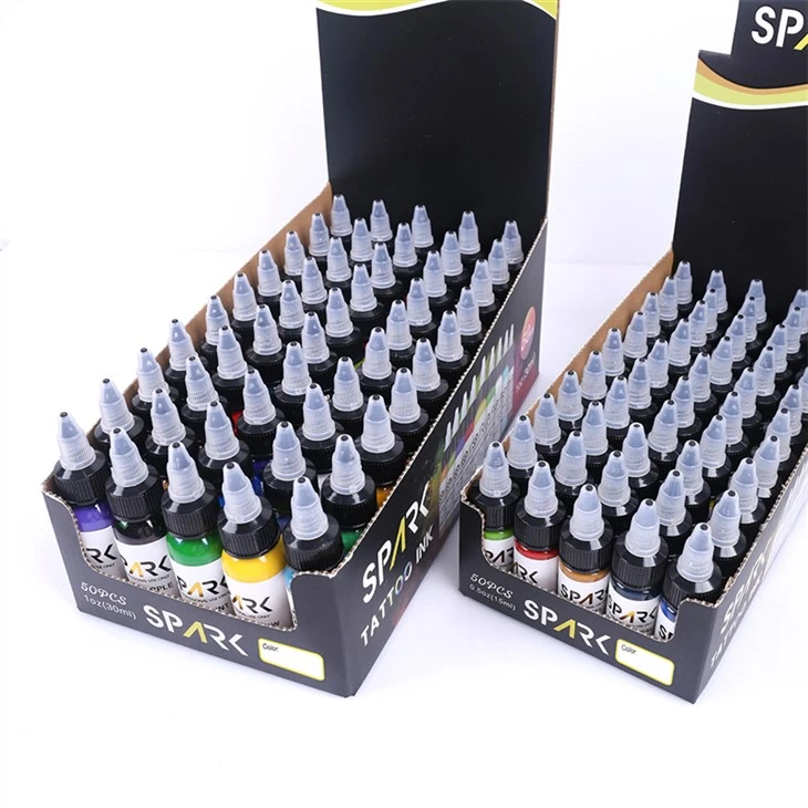50 Settijiet tal-Kulur Linka tat-tatwaġġ Real Dark Gloss Iswed Spark Linka tat-tatwaġġ