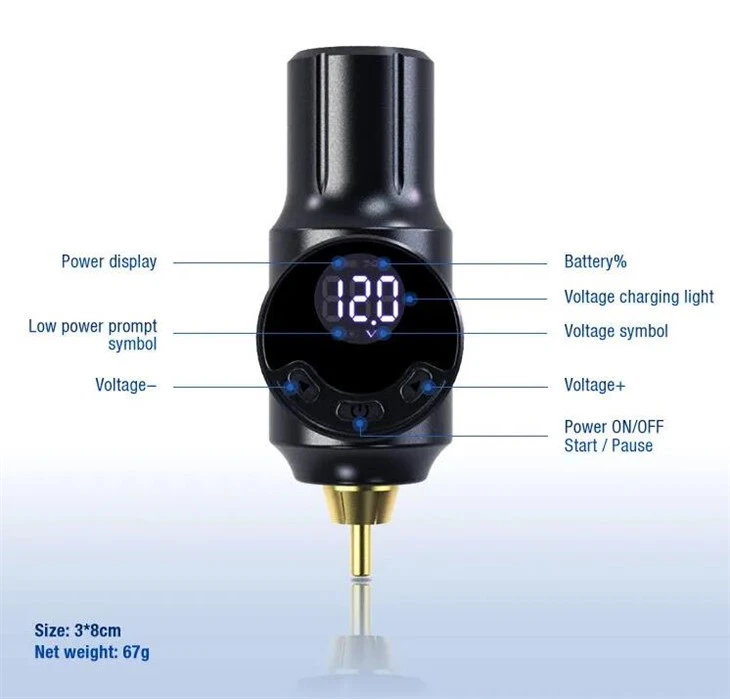 RCA MIN Tattoo Batterija Bla Fili Tatwaġġ Enerġija Provvista