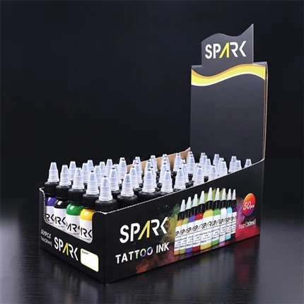 50 Settijiet tal-Kulur Linka tat-tatwaġġ f'Bulk Tattoo Ink Spark oriġinali