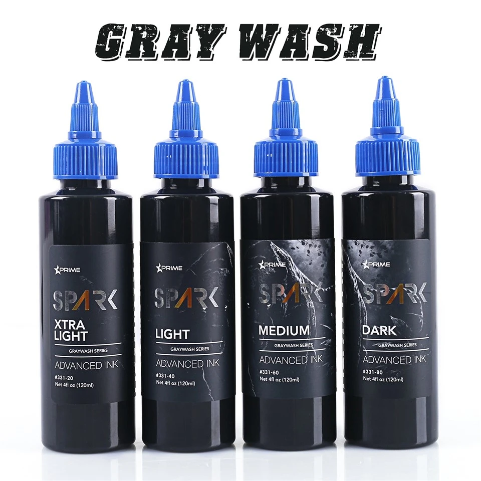 Spark Graywash Tattoo Ink - 4 Sett ta' Flixkun Oz