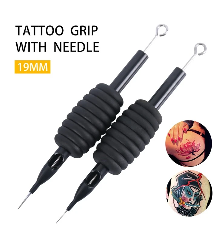 Tubu tat-tatwaġġ sterilizzat 25mm Grips tat-tatwaġġ tal-plastik li jintremew
