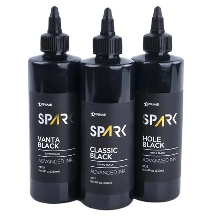 Linka tat-tatwaġġ 8 Oz Super Iswed Iswed Ink Serje Vanta Iswed Spark Ink Tatwaġġ Sett ta 'Ink tat-tatwaġġ